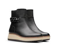 Clarks Bottines Zylah Rose pour femme, cuir noir, 11 Wide