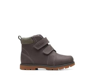 Clarks Boy's Heath Strap T Combat Boot, gris, 4.5 UK Child