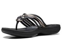 Clarks Breeze Coral Tongs pour femme, Black Combi, 41.5 EU