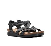 Clarks Calenne Clara Sandales compensées pour femme, noir combi, pointure 38, Black Combi, 39 EU