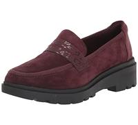 Clarks Calla EaseMocassins Plats pour Femme, Daim Bordeaux, 37.5 EU