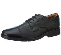 Clarks Casquette Oxford Lite pour Homme, Cuir Noir Noir, 44.5 EU