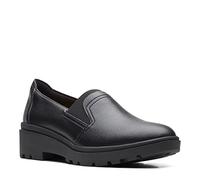 Clarks Chaussons Plats Calla Rae pour Femme, Cuir Noir, 37.5 EU