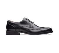 Clarks - Chaussures à Lacets en Cuir Noir avec Motif Brogue - Homme - Chaussures - Noir - Taille: 41 1/2 EU