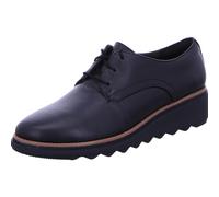Clarks Chaussures à lacets Sharon Rae, cuir lisse, noir, femme