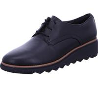 Clarks Chaussures à lacets Sharon Rae, cuir lisse, noir, femme