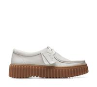 Clarks Chaussures à Lacets Torhill Bee Off White en Cuir Lisse pour Femme, Blanc., 41 EU