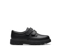 Clarks Childrens Lorcam Loop K Plat Oxford, Black Leather, 28