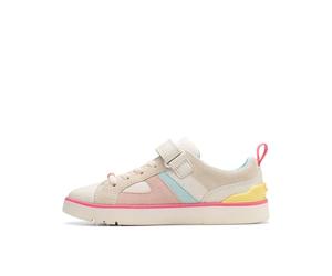Clarks Childrens Oslo Bright K. Plat Oxford, White Combi, 30