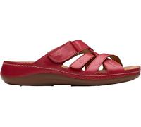 CLARKS Claquettes Cecily pour femme, cuir rouge, 9 Narrow