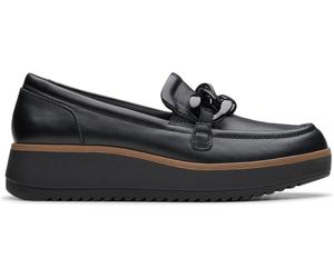 Clarks Clarks Black & Tan Trim Leather Zylah May Shoes Black & Tan Trim EU 38 (UK 5)