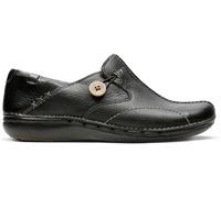 Clarks Clarks Black Un Loop Leather Slip On Shoes Black EU 35.5 (UK 3)