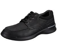 Clarks Homme Donaway Edge Tissu Oxford, Black Leather, 43 EU