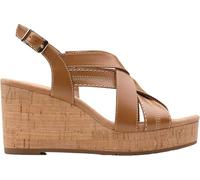 Clarks Écharpe Sabina pour femme, Marron clair/cuir, 39 EU