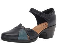 Clarks Emily Rae Pump, Black Leather, 8.5 Wide