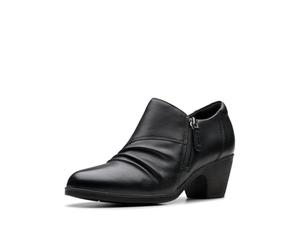 Clarks Emily2 Braley Bottes Courtes à la Cheville pour Femme, Cuir Noir | Bottes décontractées