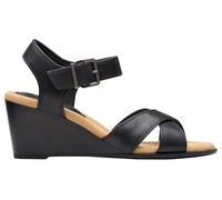 Clarks Femme Emmalae Iris Sandale, Black Leather, 35.5 EU