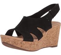 Clarks Épingles Bari Plateforme pour femme, Cuir nubuck noir, 37.5 EU Large