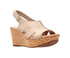 Clarks Épingles Bari Plateforme pour femme, Nubuck couleur sable, 41 EU Large