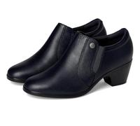 Clarks Escarpins Emily 2 Reyna pour femme, Cuir bleu marine, 8.5 Wide