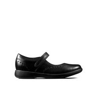 Clarks Etch Craft Kids Black Leather Girls Rip Tape Mary Jane Brogue School Shoes 11½ F