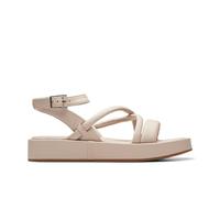 Clarks Femme Alda Cross Sandale, Cuir Sable, 38 EU