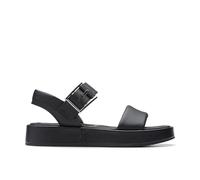 Clarks Femme Alda Strap Sandale, Cuir Noir, 36 EU
