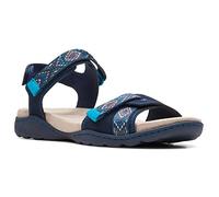 Clarks Femme Amanda Sprint Sandales de Sport, Daim Bleu Marine, 41 EU