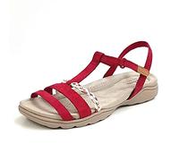 Clarks Femme Amanda Tealite Sandales de Sport, Red Nubuck, 41 EU