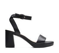 Clarks Femme Ambyrlyn Bay Sandale à Talon, Cuir Noir, 39.5 EU