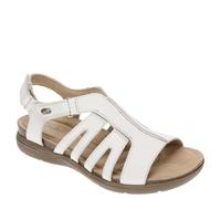 Clarks Femme April Belle Sandale Plate, Cuir Blanc, 38 EU Large