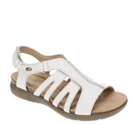 Clarks Femme April Belle Sandale Plate, Cuir Blanc, 42 EU Large