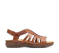 Clarks Femme April Belle Sandale Plate, Marron Clair/Cuir, 43 EU Large