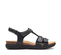 Clarks Femme April Cove Sandales de Sport, Black Leather, 41.5 EU