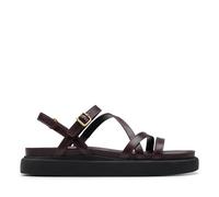 Clarks Femme Aristella Rose Sandale, Wine Leather, 38 EU