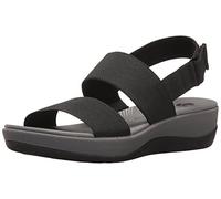 Clarks Femme Arla Jacory Sandale cale, Noir foncé, 36.5 EU