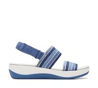 Clarks Femme Arla Promenade Sandale Plate, Combi Bleu, 38.5 EU Large