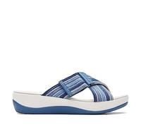 Clarks Femme Arla Wave Sandale Glissante, Blue Combi, 38 EU