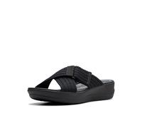 Clarks Femme Arla Wave Sandale Glissante, Noir/Textile, 38 EU