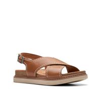 Clarks Femme Arwell Sling Sandale, Marron Clair/Cuir, 36.5 EU