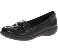 Clarks Femme Ashland Bubble Mocassin, Schwarzes Leder, 37 EU Large