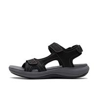 Clarks Femme Baie de Mira Sandale Plate, Noir/Textile, 38.5 EU