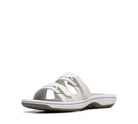 Clarks Femme Breeze Piper Sandale Glissante, Blanc, 38 EU
