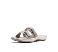 Clarks Femme Breeze Piper Sandale Glissante, synthétique Taupe Clair, 40 EU