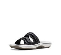 Clarks Femme Breeze Piper Sandale Glissante, Noir/synthétique, 41 EU