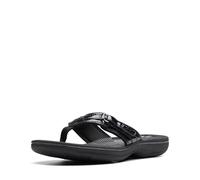 Clarks Femme Breeze Sea Tongues, Noir Verni, 43 EU