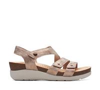 Clarks Femme Calenne Clara Sandale cale, Textile métallique Bronze, 38 EU