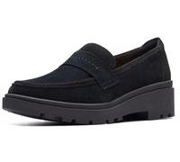 Clarks Femme Calla Ease Semelle de Mocassin, Daim Noir, 37 EU