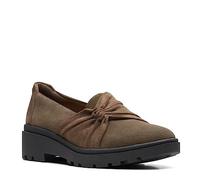 Clarks Femme Calla Style Semelle de Mocassin, Dark Olive Suede, 41 EU