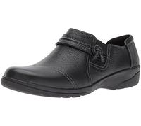 Clarks Femme Cheyn Madi Mocassin, Cuir Noir Tumbled, 37 EU Large